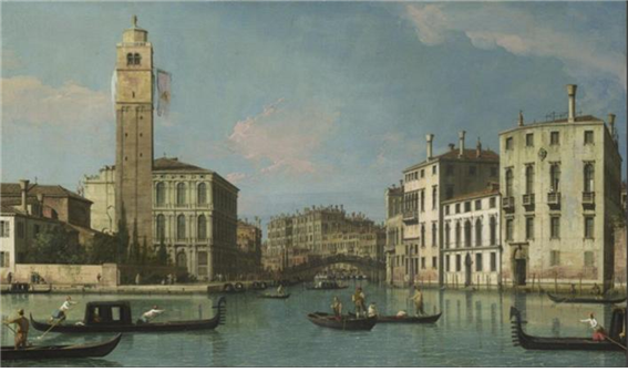 ‘영국 내셔널갤러리 명화전’에서 공개될 카날레토의 ‘베네치아 카나레조 입구(1734~1742년작)’ 그림. 사진=국립중앙박물관